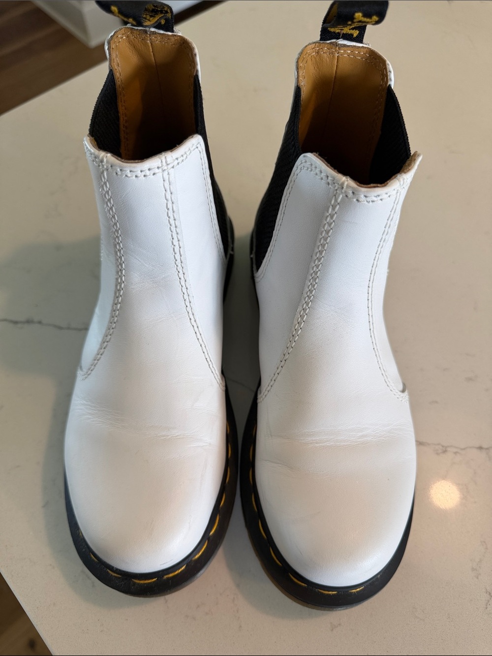 White Doc Marten Pull on boots - Picture 2 of 6